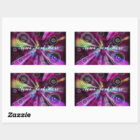 Sticker Rectangulaire Abstrait Rose Et Violet (Feuille)