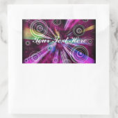 Sticker Rectangulaire Abstrait Rose Et Violet (Sac)