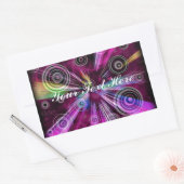 Sticker Rectangulaire Abstrait Rose Et Violet (Enveloppe)