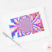 Sticker Rectangulaire Abstraite orchidée rose mandala rose rétro (Enveloppe)