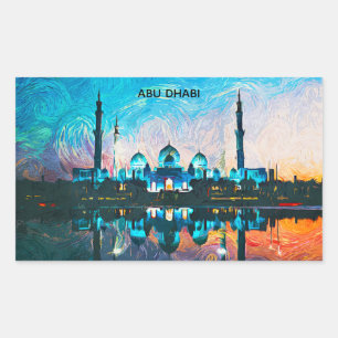 Sticker Rectangulaire Abu Dhabi aux couleurs Émirats arabes unis peintur