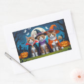 Sticker Rectangulaire Abyssinian Chats Citrouille Halloween Funny (Enveloppe)