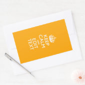 Sticker Rectangulaire Accent Jaune Soleil Gardez Le Calme Et Votre Texte (Enveloppe)