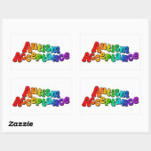 Sticker Rectangulaire Acceptation de l'autisme Typographie arc-en-ciel (Feuille)