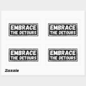 Sticker Rectangulaire Acceptez La Citation Inspirationnelle Detours (Feuille)