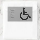 Sticker Rectangulaire Accès en fauteuil roulant - Symbole du fauteuil de (Sac)