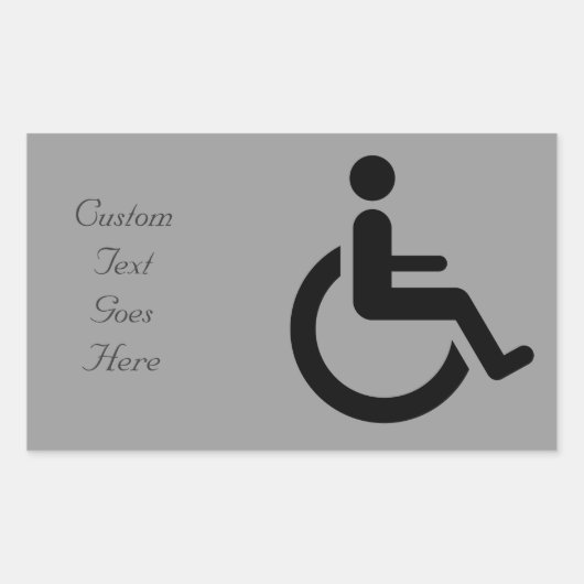 Sticker Rectangulaire Accès en fauteuil roulant - Symbole du fauteuil de (Devant)