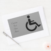 Sticker Rectangulaire Accès en fauteuil roulant - Symbole du fauteuil de (Enveloppe)