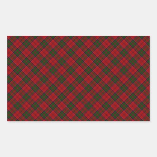 Sticker Rectangulaire Accorder Clan Tartan Impression Conçue (Devant)