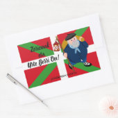 Sticker Rectangulaire Accueil de Noël personnalisé, Olentzero + Ikurriña (Enveloppe)