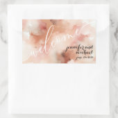 Sticker Rectangulaire Accueil du Mariage d'aquarelle RoseGold Earthtone (Sac)