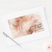 Sticker Rectangulaire Accueil du Mariage d'aquarelle RoseGold Earthtone (Enveloppe)