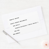 Sticker Rectangulaire Accueil du monde de Visual Basic Hello (Enveloppe)