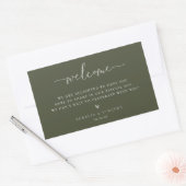 Sticker Rectangulaire Accueil Mariage vert olive (Enveloppe)