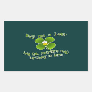 Sticker Rectangulaire Achetez-moi une bière que mon Birlthday est ici