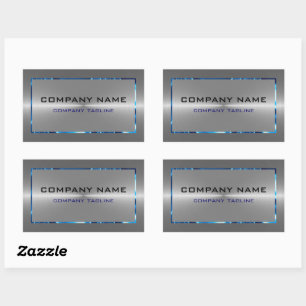 Sticker Rectangulaire Acier gris argenté en acier inoxydable Look Accent
