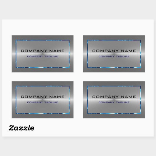 Sticker Rectangulaire Acier gris argenté en acier inoxydable Look Accent (Feuille)