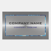 Sticker Rectangulaire Acier gris argenté en acier inoxydable Look Accent (Devant)