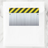 Sticker Rectangulaire Acier inoxydable avec bandes de danger (Sac)