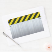 Sticker Rectangulaire Acier inoxydable avec bandes de danger (Enveloppe)