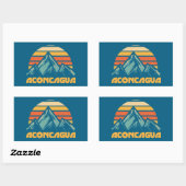 Sticker Rectangulaire Aconcagua Retro Turquoise (Feuille)