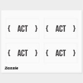 Sticker Rectangulaire Acte - Emballé - noir et blanc (Feuille)