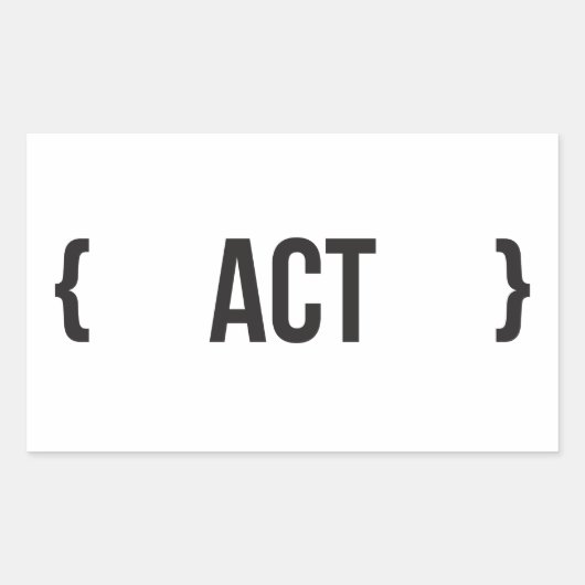 Sticker Rectangulaire Acte - Emballé - noir et blanc (Devant)