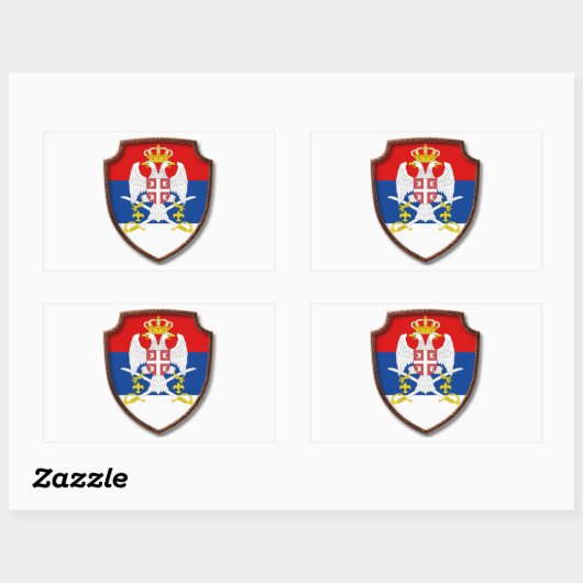 Sticker Rectangulaire AD 001 - Bouclier médiéval serbe Serbie (Feuille)