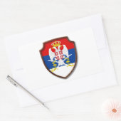 Sticker Rectangulaire AD 001 - Bouclier médiéval serbe Serbie (Enveloppe)