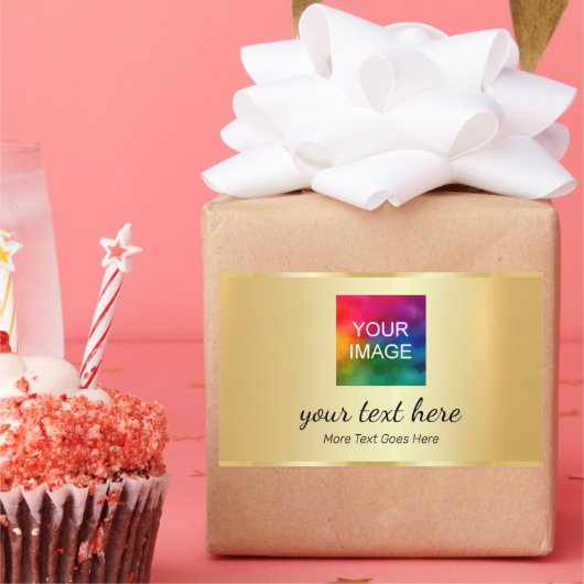 Sticker Rectangulaire Add Text Upload Your Photo or Business Logo (Fête)