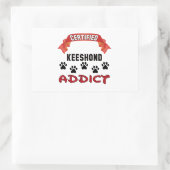 Sticker Rectangulaire Addict certifié Keeshond (Sac)