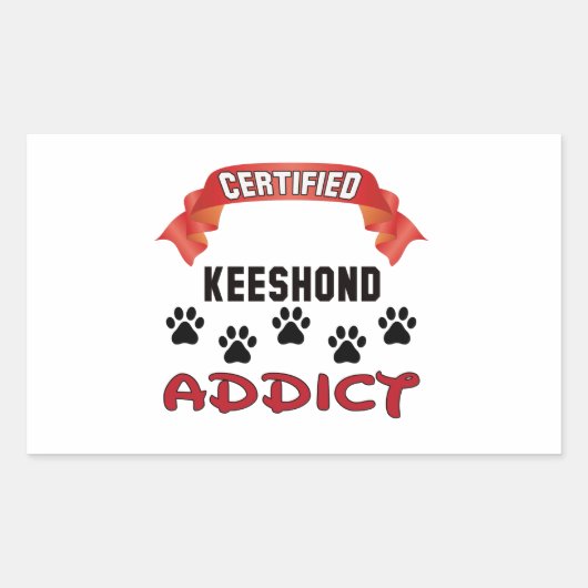 Sticker Rectangulaire Addict certifié Keeshond (Devant)