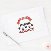 Sticker Rectangulaire Addict certifié Keeshond (Enveloppe)