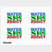 Sticker Rectangulaire Addict de ski nautique (Feuille)