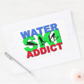 Sticker Rectangulaire Addict de ski nautique (Enveloppe)
