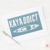 Sticker Rectangulaire Addict Kayak (Enveloppe)