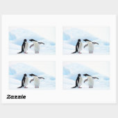 Sticker Rectangulaire Adelie Penguins (Feuille)