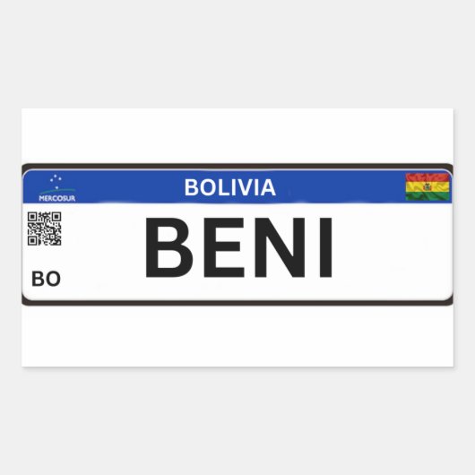 Sticker Rectangulaire Adesivo  Beni Mercosur (Devant)