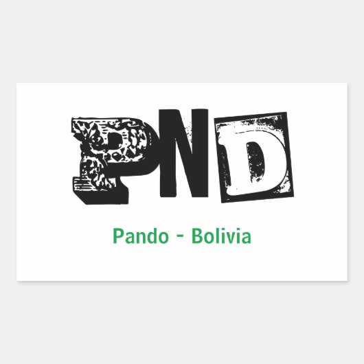 Sticker Rectangulaire Adesivo PND Pando Bolivia (Devant)