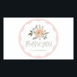 Sticker Rectangulaire adhésif Merci<br><div class="desc">Stickers Rectangle</div>