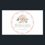 Sticker Rectangulaire adhésif Merci<br><div class="desc">Stickers Rectangle</div>