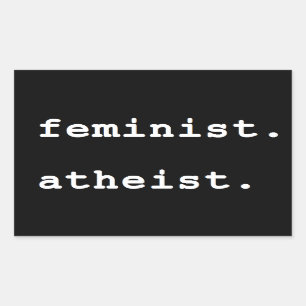 Sticker Rectangulaire Adhésif pour pare-chocs athée féministe