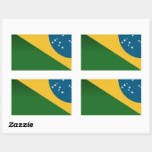 Sticker Rectangulaire Adhésive Série Brésil - Drapeau (Feuille)