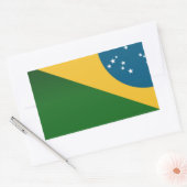 Sticker Rectangulaire Adhésive Série Brésil - Drapeau (Enveloppe)