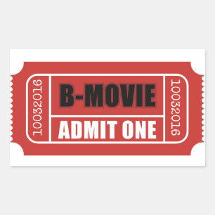 Sticker Rectangulaire Admettre un - Billet B-Movie