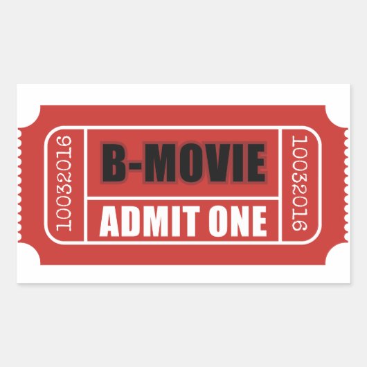 Sticker Rectangulaire Admettre un - Billet B-Movie (Devant)