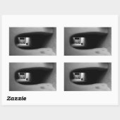 Sticker Rectangulaire Adobe Doorway Architecture Photographie noir et bl (Feuille)