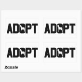 Sticker Rectangulaire Adopter les animaux (Feuille)
