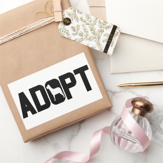 Sticker Rectangulaire Adopter les animaux (Cadeaux)