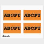 Sticker Rectangulaire Adopter les animaux (Feuille)